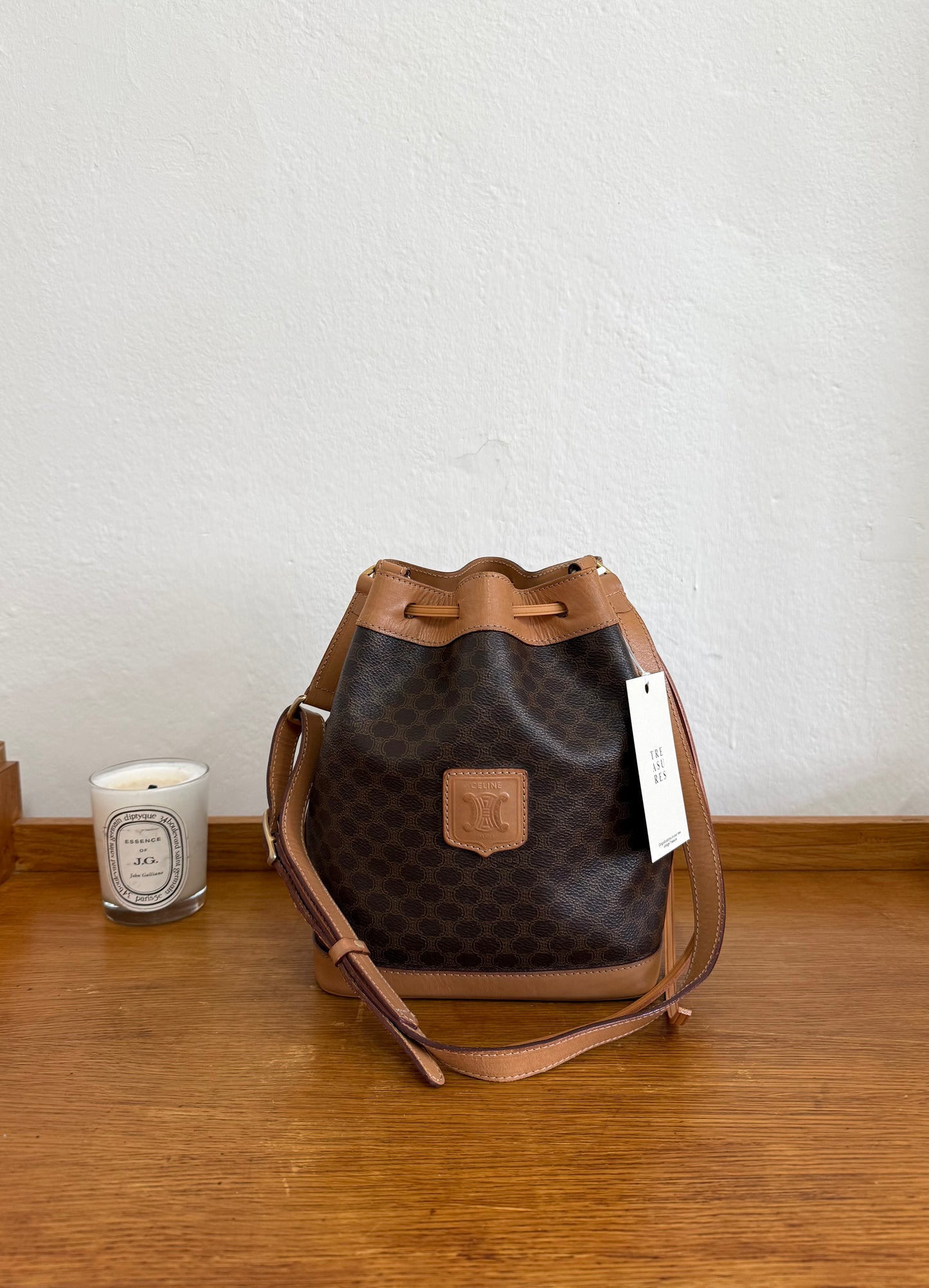 CELINE MACADAM BUCKET BAG & POUCH
