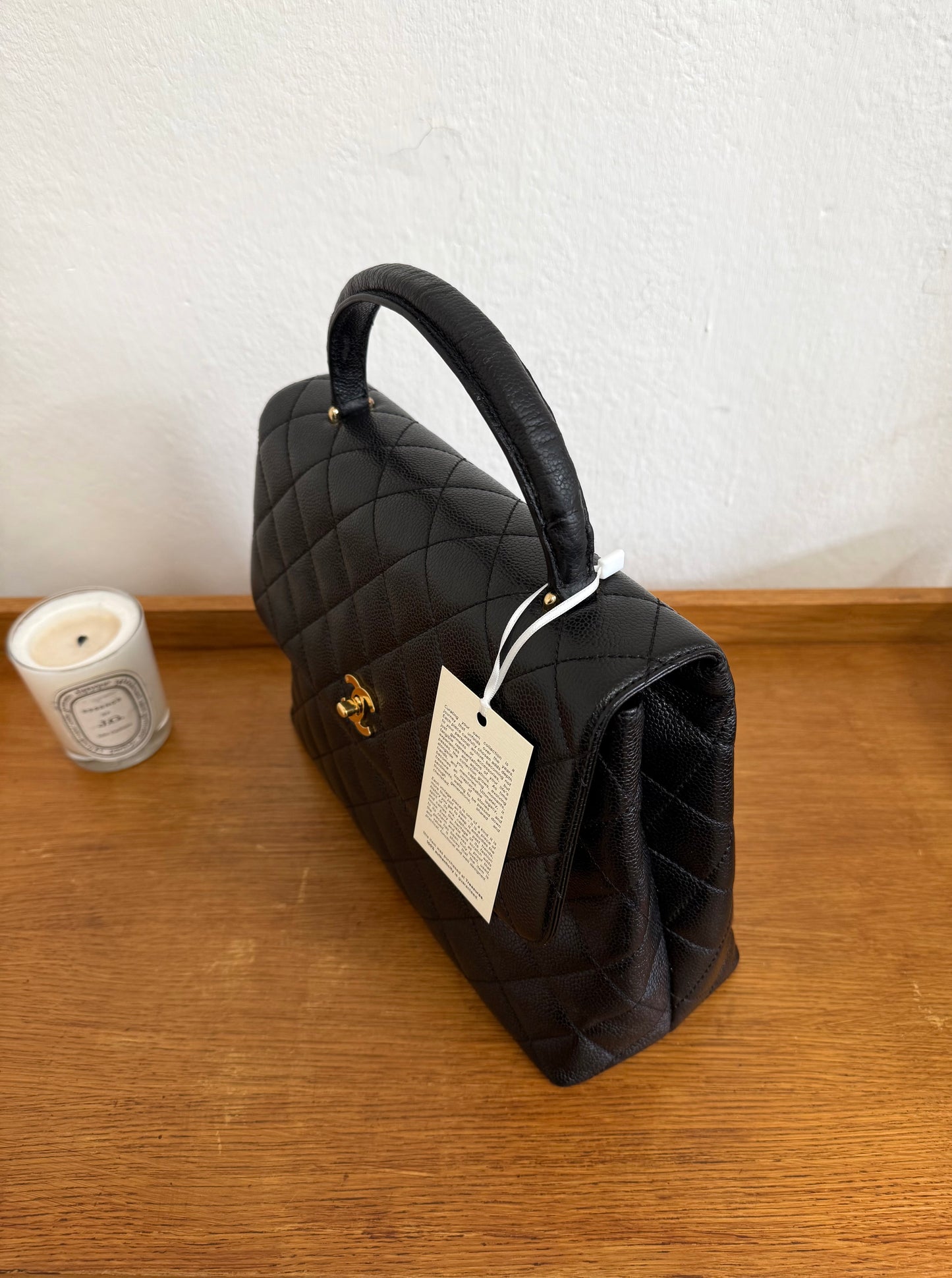 CHANEL MATELASSE CAVIAR KELLY BLACK 24K GOLD HW