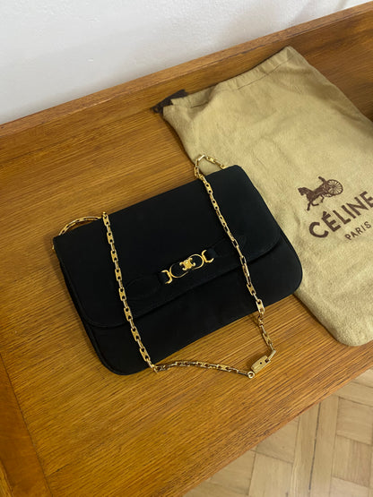 CELINE TRIOMPHE JERSEY CLUTCH BLACK