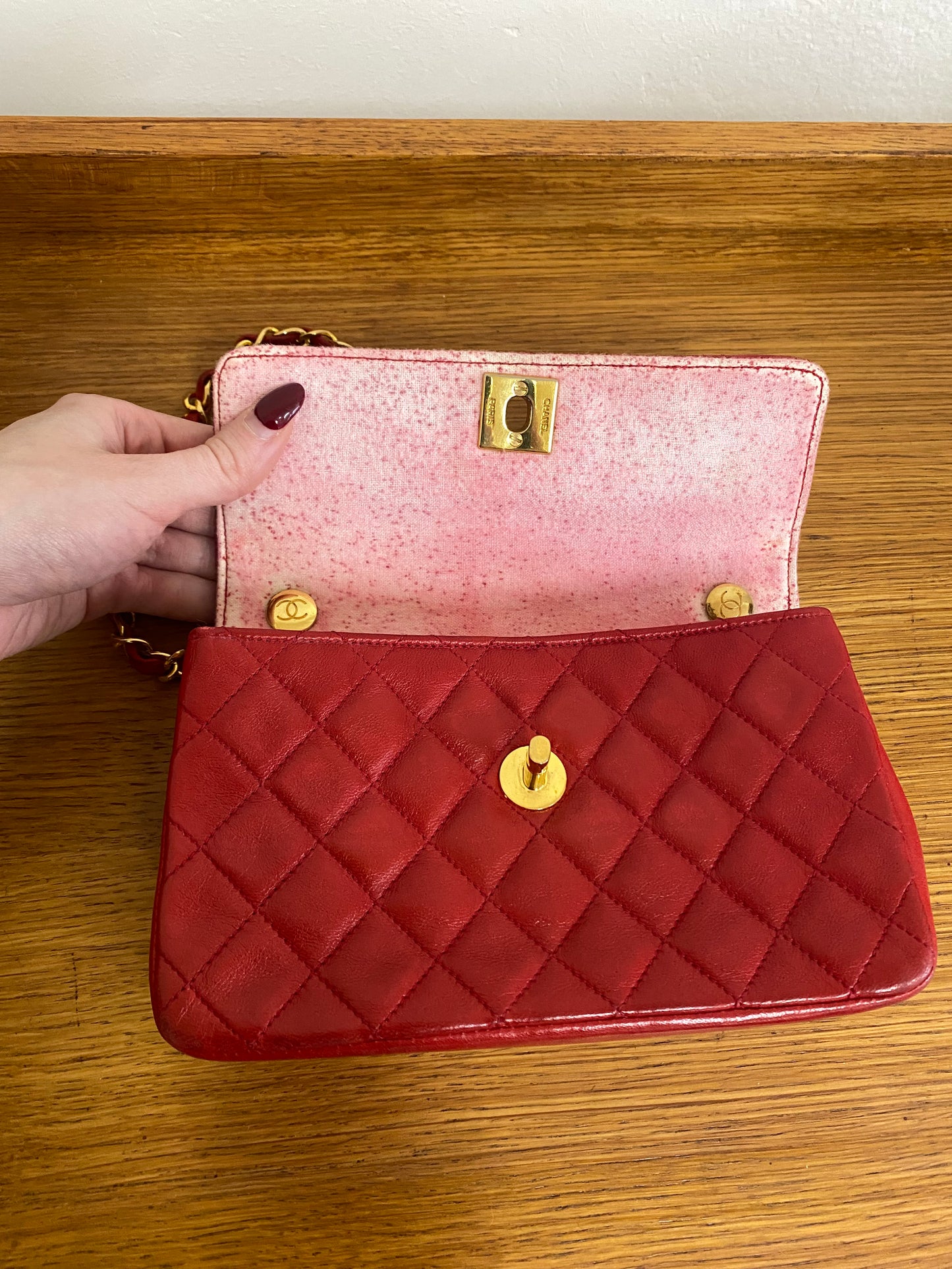 CHANEL MINI FLAP RED