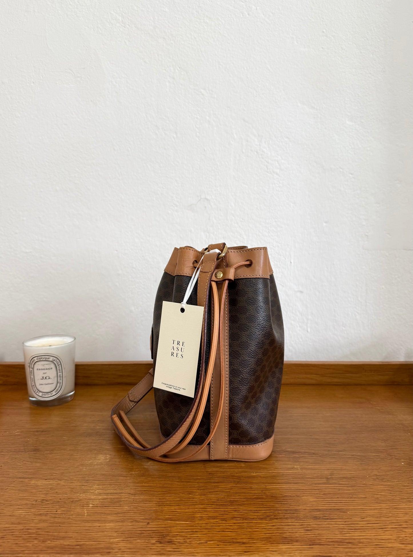 CELINE MACADAM BUCKET BAG & POUCH
