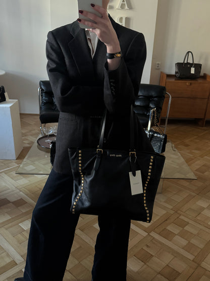 MIU MIU TOTE BAG GOLD HW STUDS