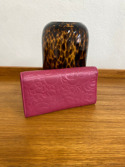 CHANEL WALLET PINK CAMELLIA GOLD