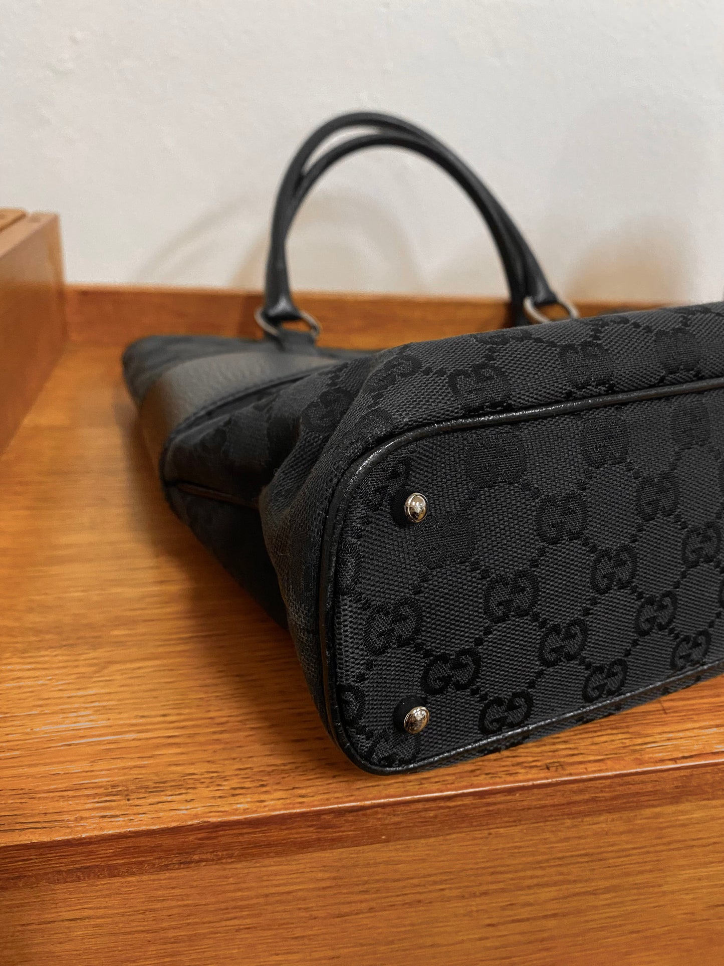 GUCCI GG MONOGRAM BLACK TOTE BAG