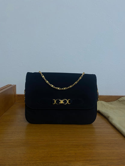 CELINE TRIOMPHE JERSEY CLUTCH BLACK