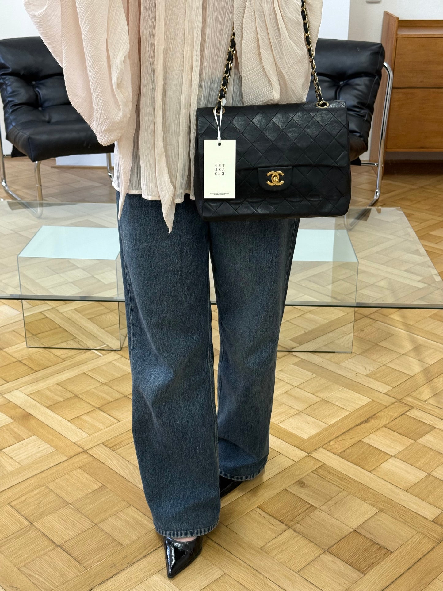 CHANEL DOUBLE FLAP BAG MEDIUM TALL 24K GOLD