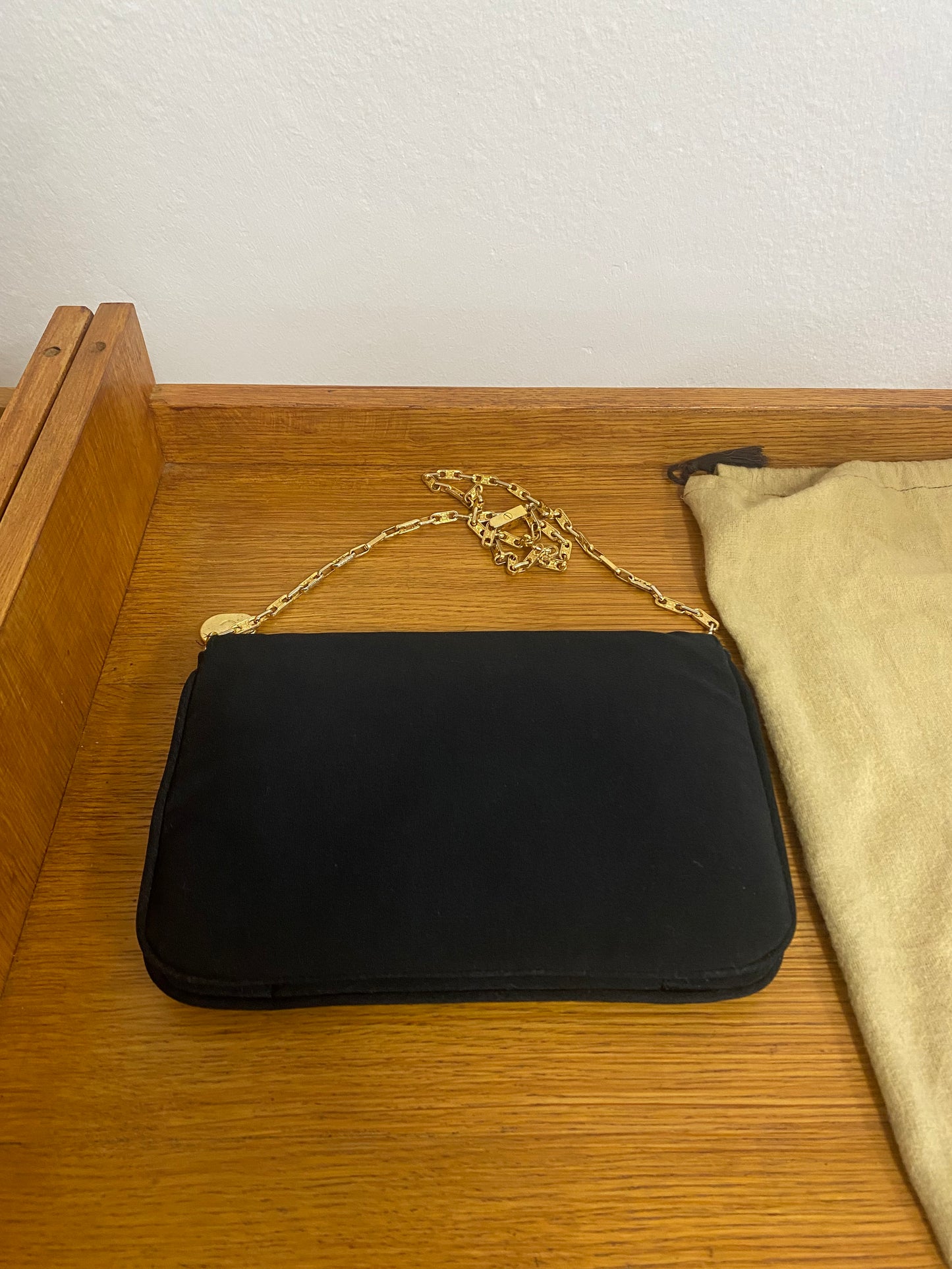 CELINE TRIOMPHE JERSEY CLUTCH BLACK