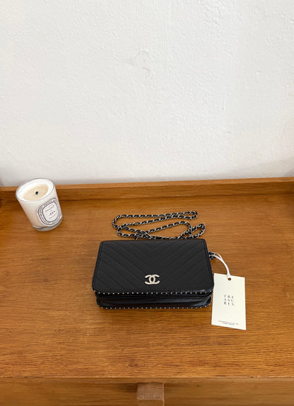 CHANEL WOC BLACK LAMBSKIN SILVER HW