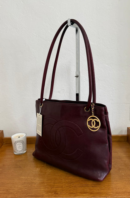 CHANEL BURGUNDY TOTE BAG