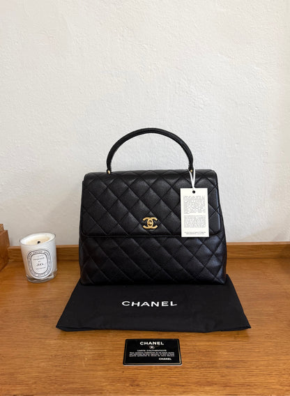 CHANEL MATELASSE CAVIAR KELLY BLACK 24K GOLD HW