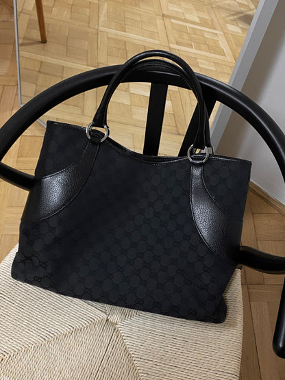 GUCCI GG MONOGRAM BLACK TOTE BAG