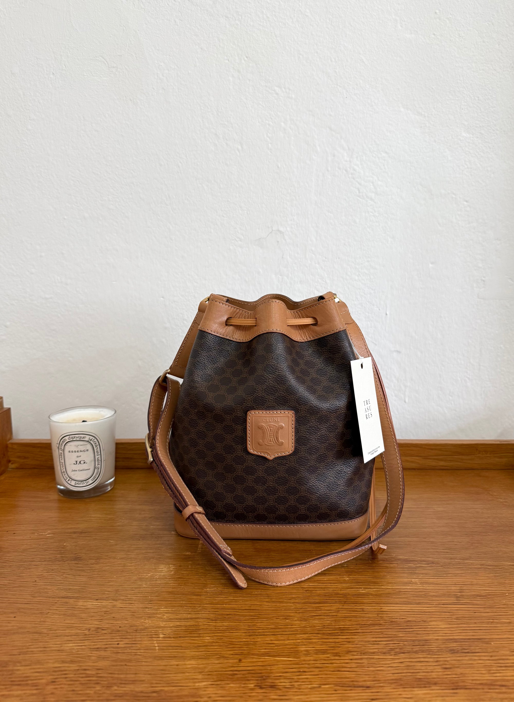 CELINE MACADAM BUCKET BAG & POUCH