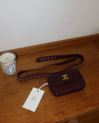 CHANEL BURGUNDY BELT BAG
