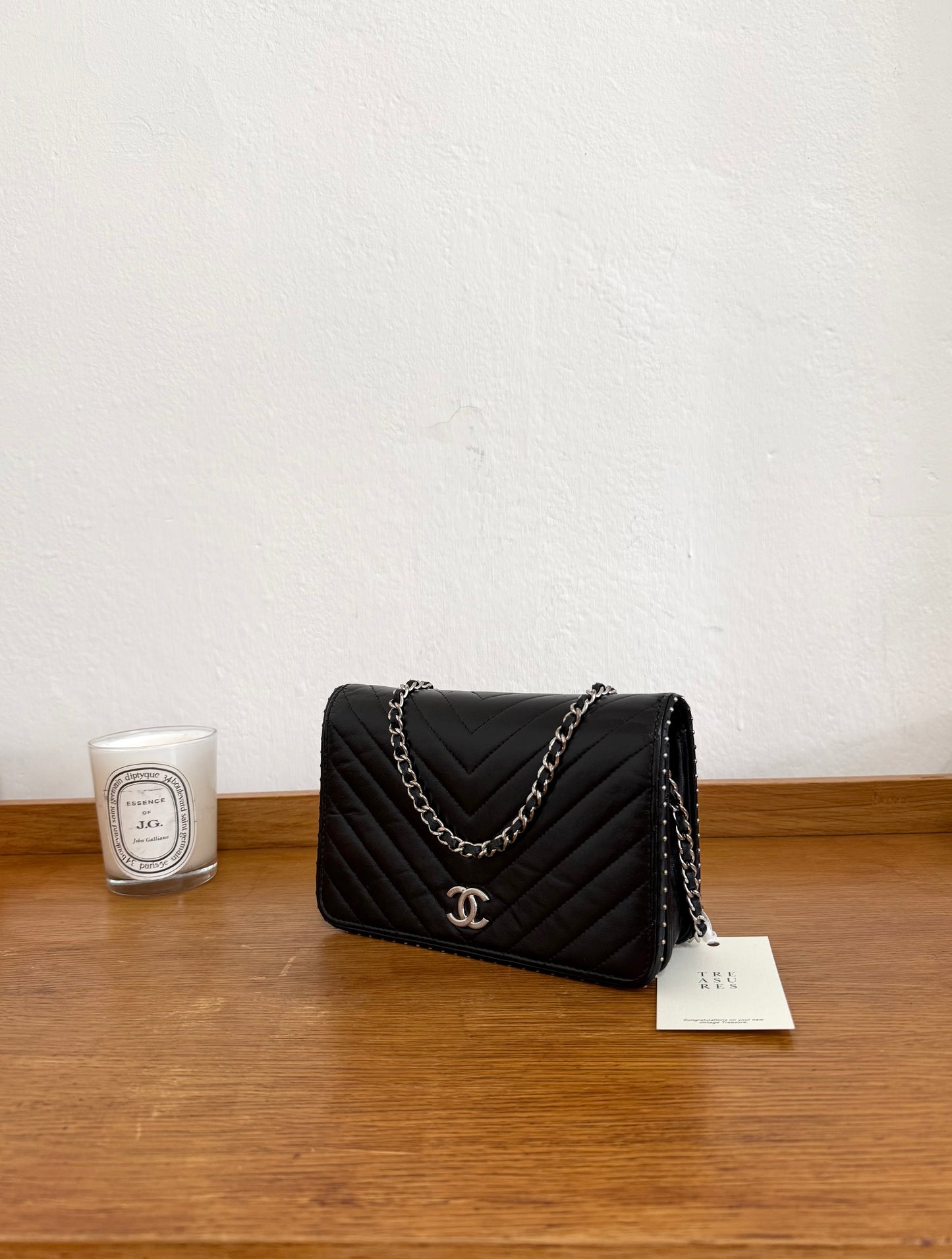 CHANEL WOC BLACK LAMBSKIN SILVER HW