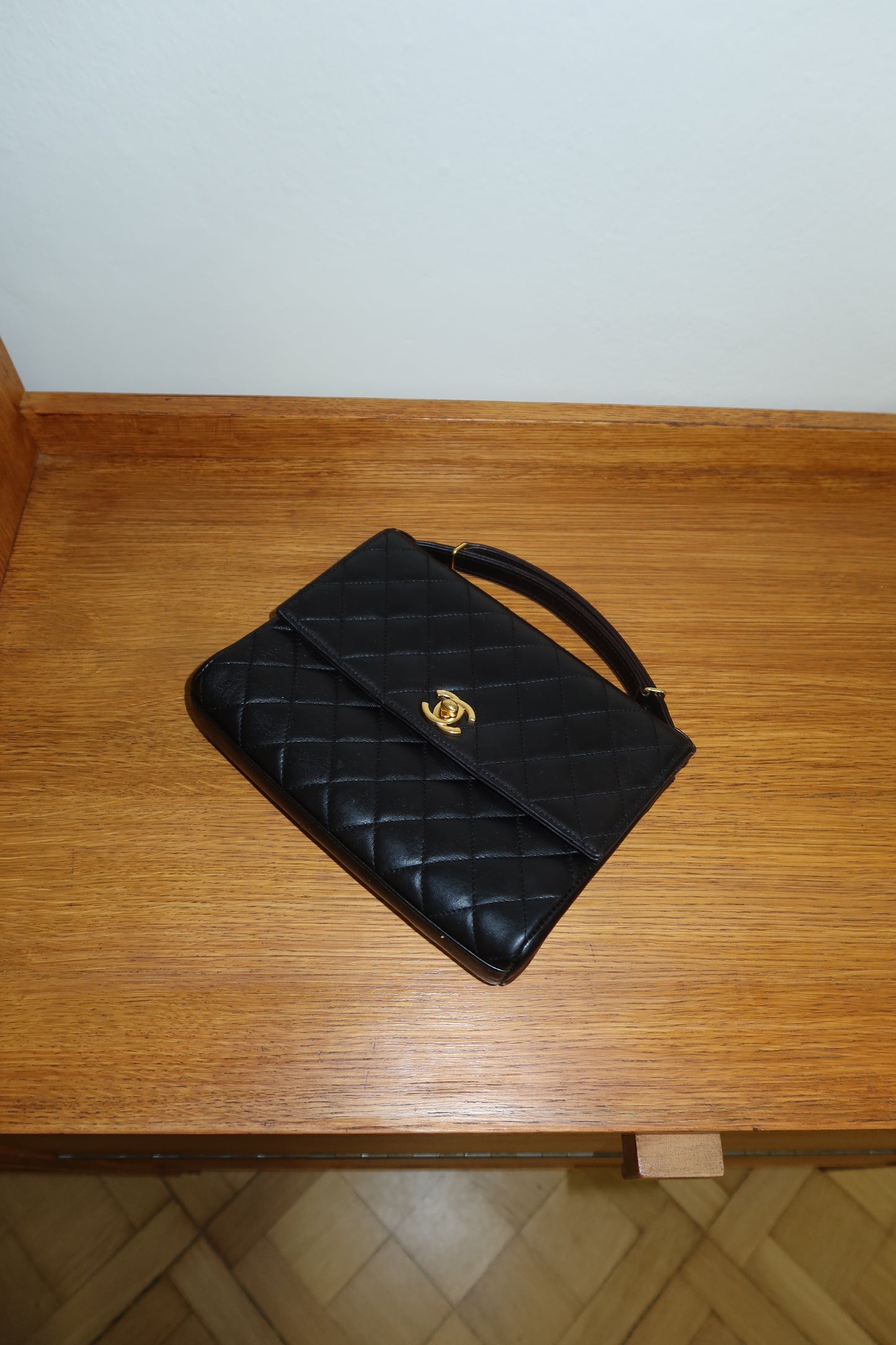 CHANEL TOP HANDLE FLAP TWIST LOCK POCHETTE