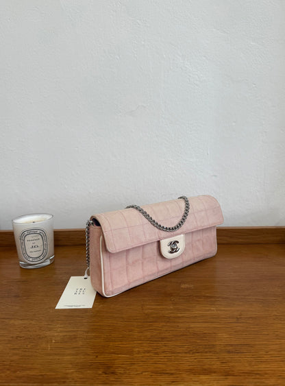 CHANEL EAST WEST CHOCOLATE BAR PINK DENIM