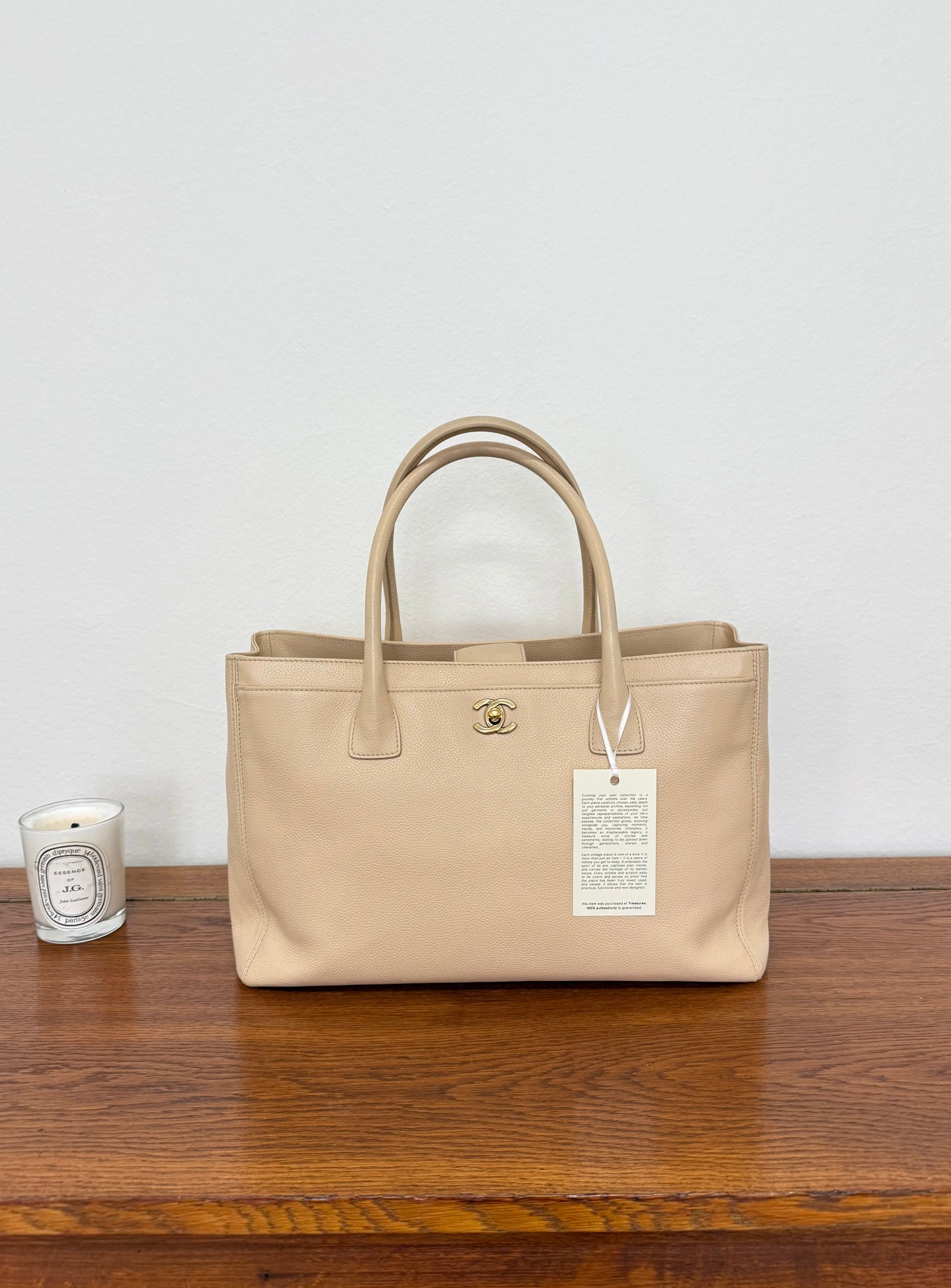 CHANEL EXECUTIVE TOTE BEIGE GOLD HW