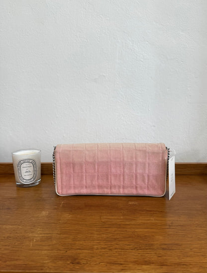 CHANEL EAST WEST CHOCOLATE BAR PINK DENIM