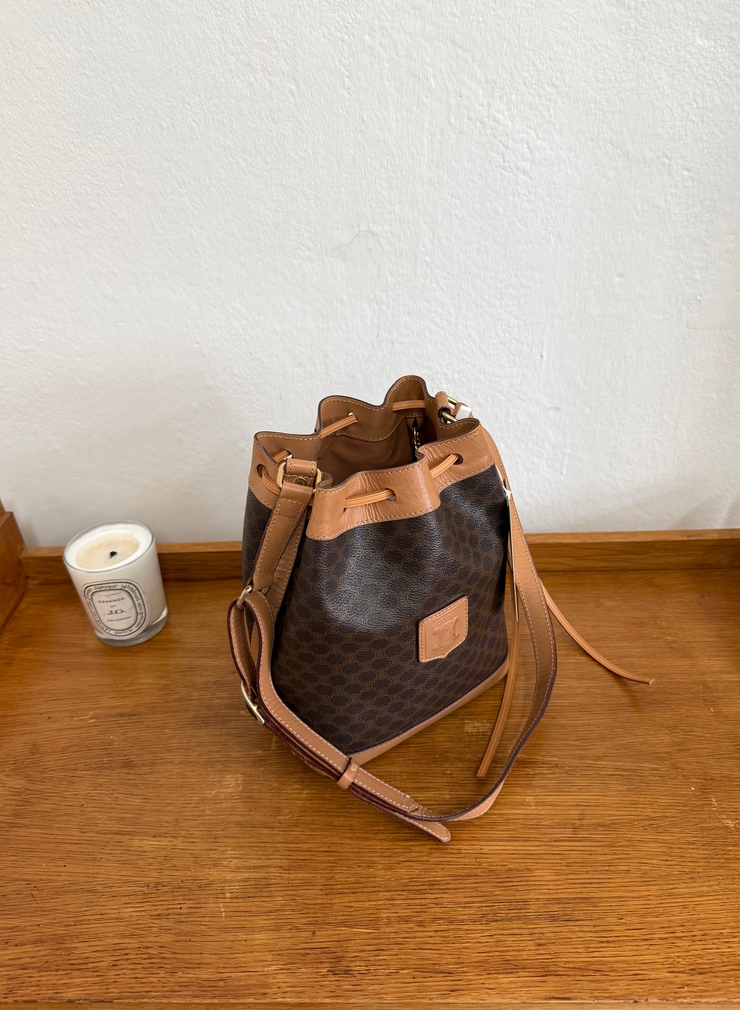 CELINE MACADAM BUCKET BAG & POUCH