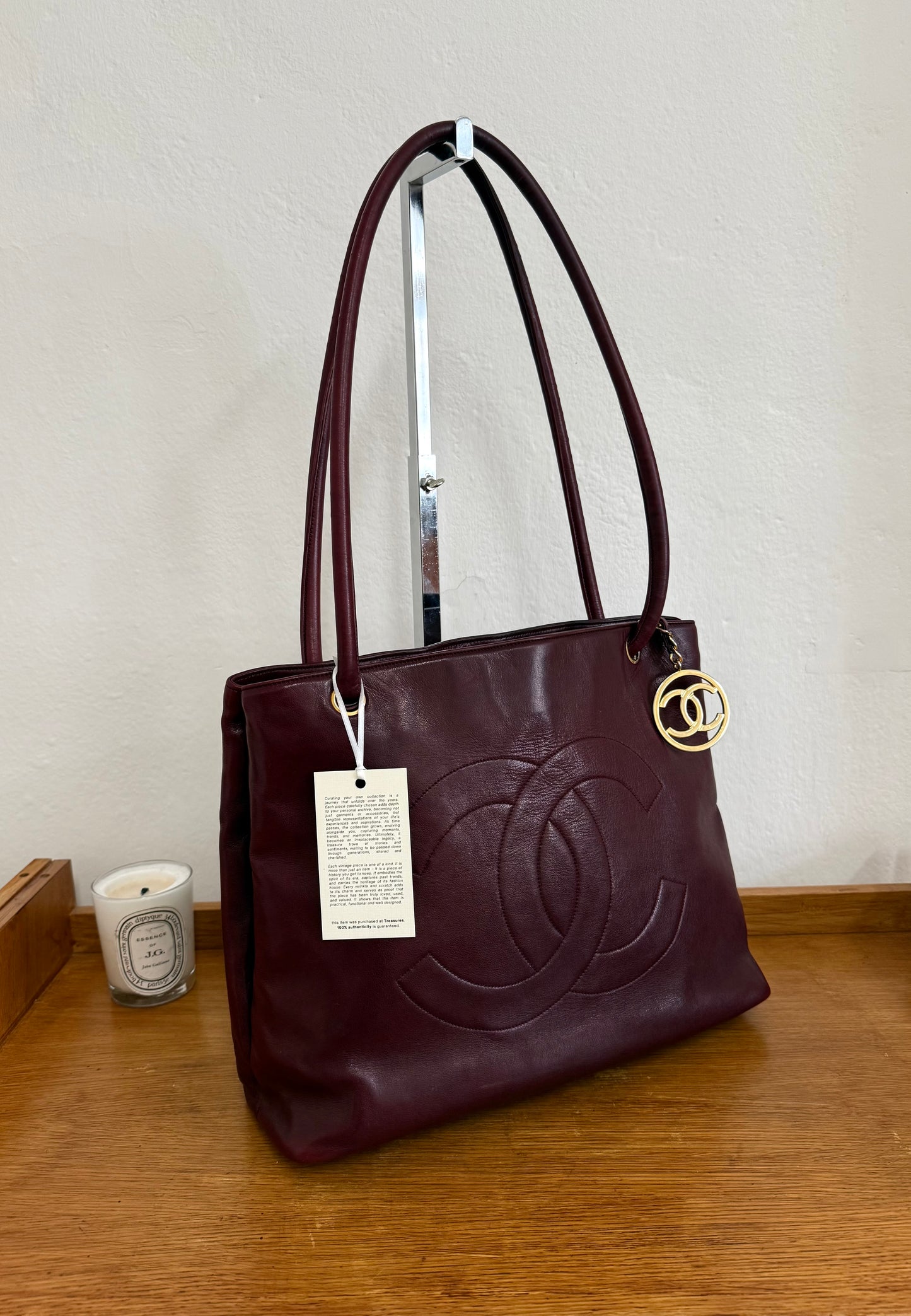CHANEL BURGUNDY TOTE BAG