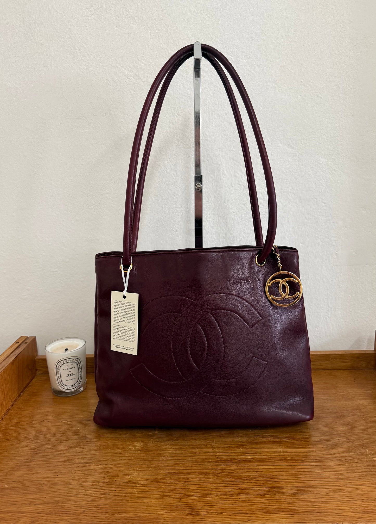 CHANEL BURGUNDY TOTE BAG