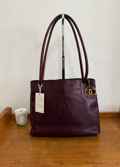 CHANEL BURGUNDY TOTE BAG