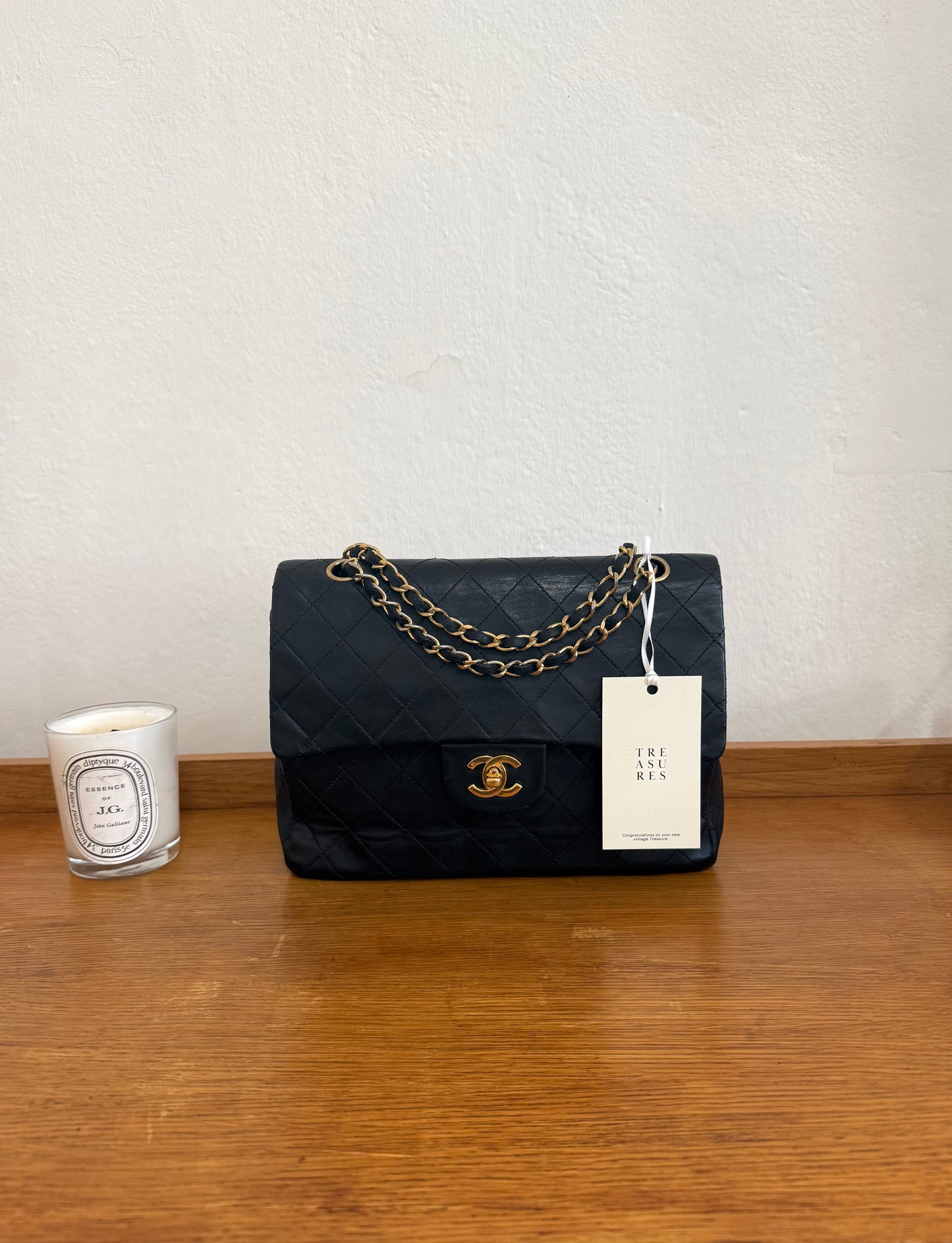 CHANEL DOUBLE FLAP BAG MEDIUM TALL 24K GOLD