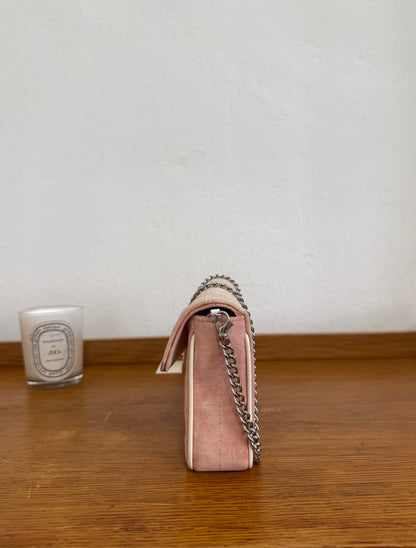 CHANEL EAST WEST CHOCOLATE BAR PINK DENIM
