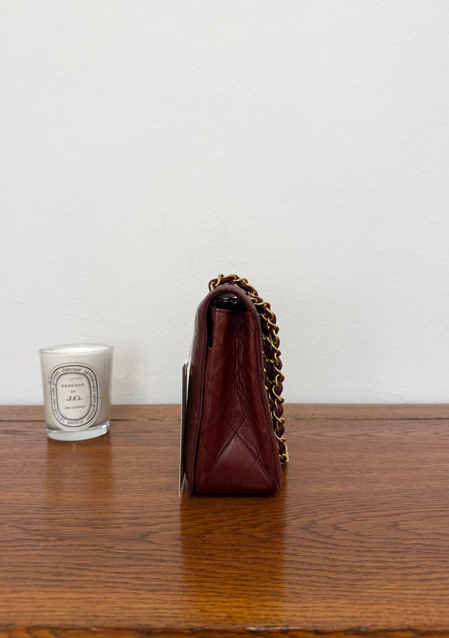 CHANEL FULL FLAP TWIST LOCK 24k GOLD BURGUNDY