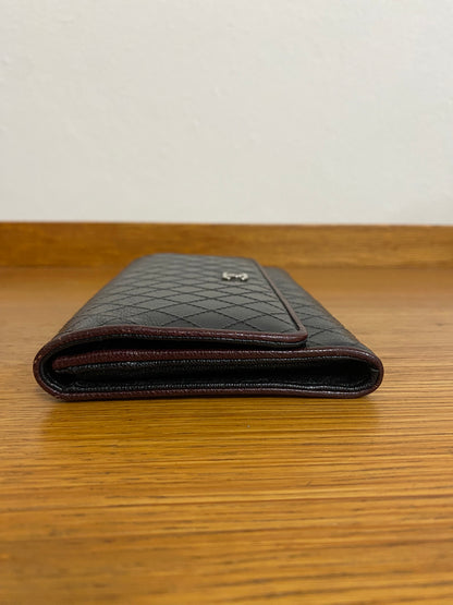 CHANEL QUILTED WALLET BLACK/BURGUNDY SMALL