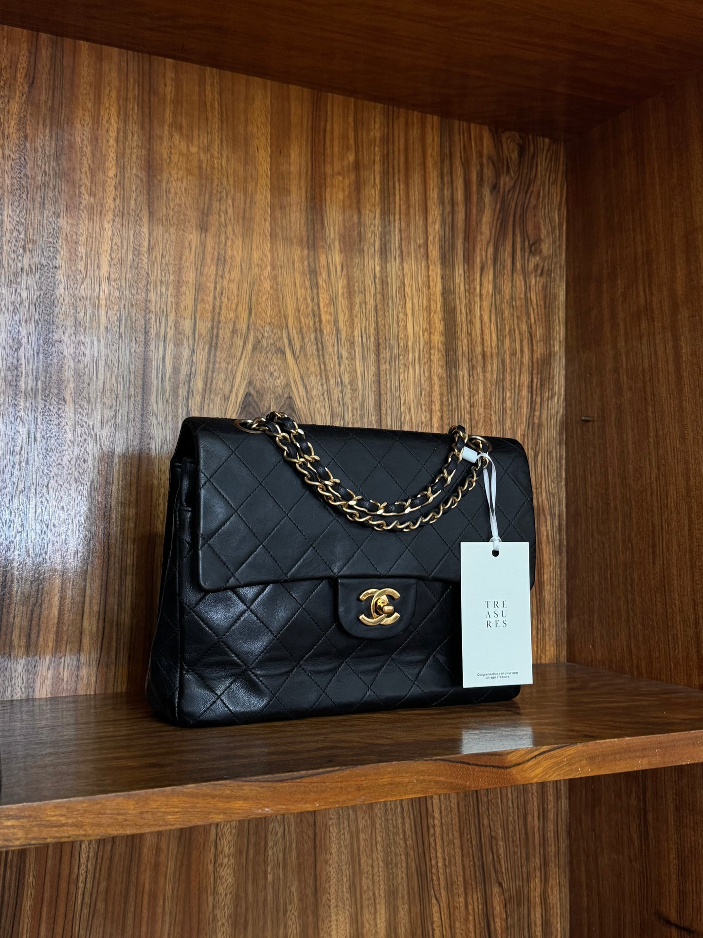 CHANEL DOUBLE FLAP BAG MEDIUM TALL 24K GOLD