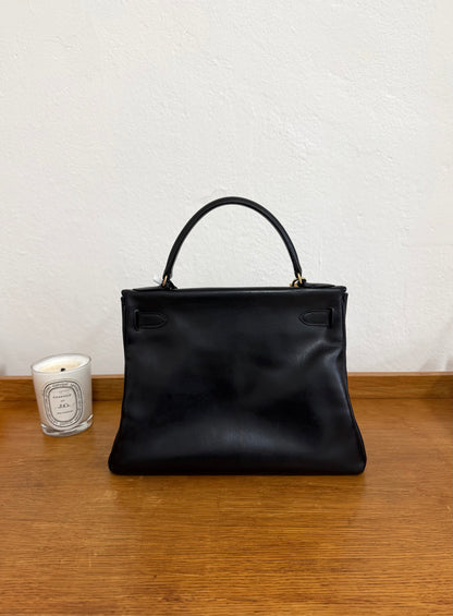 HERMES KELLY 28 BOX CALF BLACK 1959 O stamp