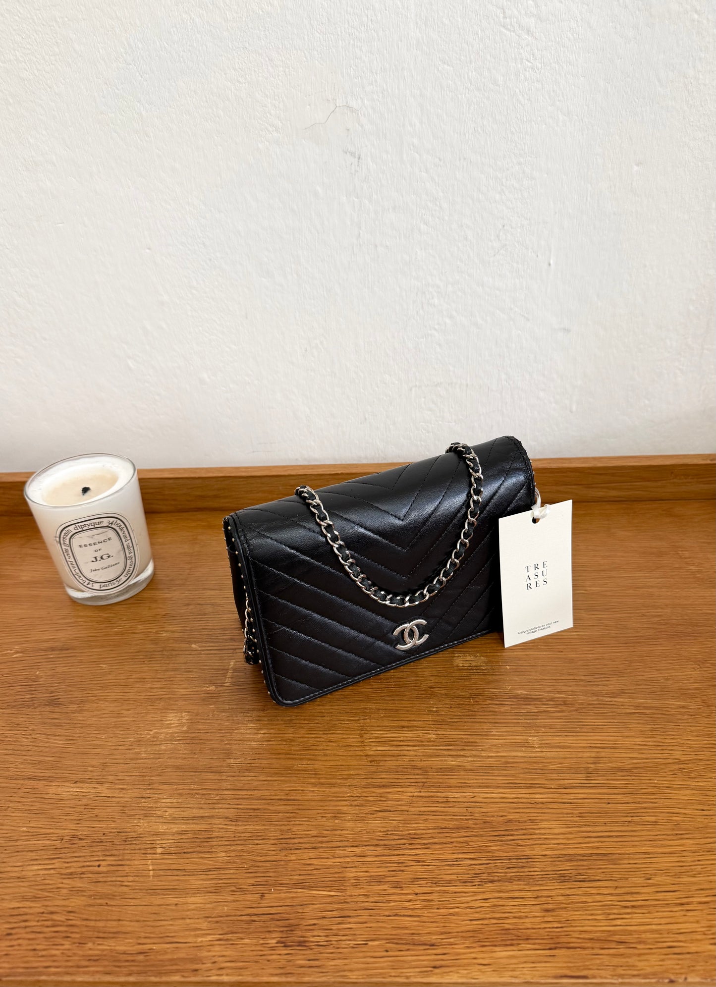 CHANEL WOC BLACK LAMBSKIN SILVER HW