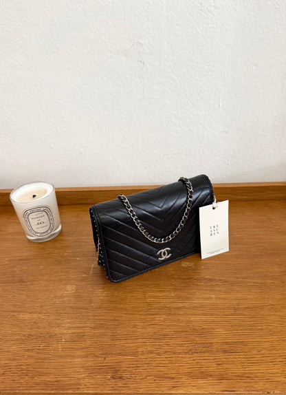 CHANEL WOC BLACK LAMBSKIN SILVER HW