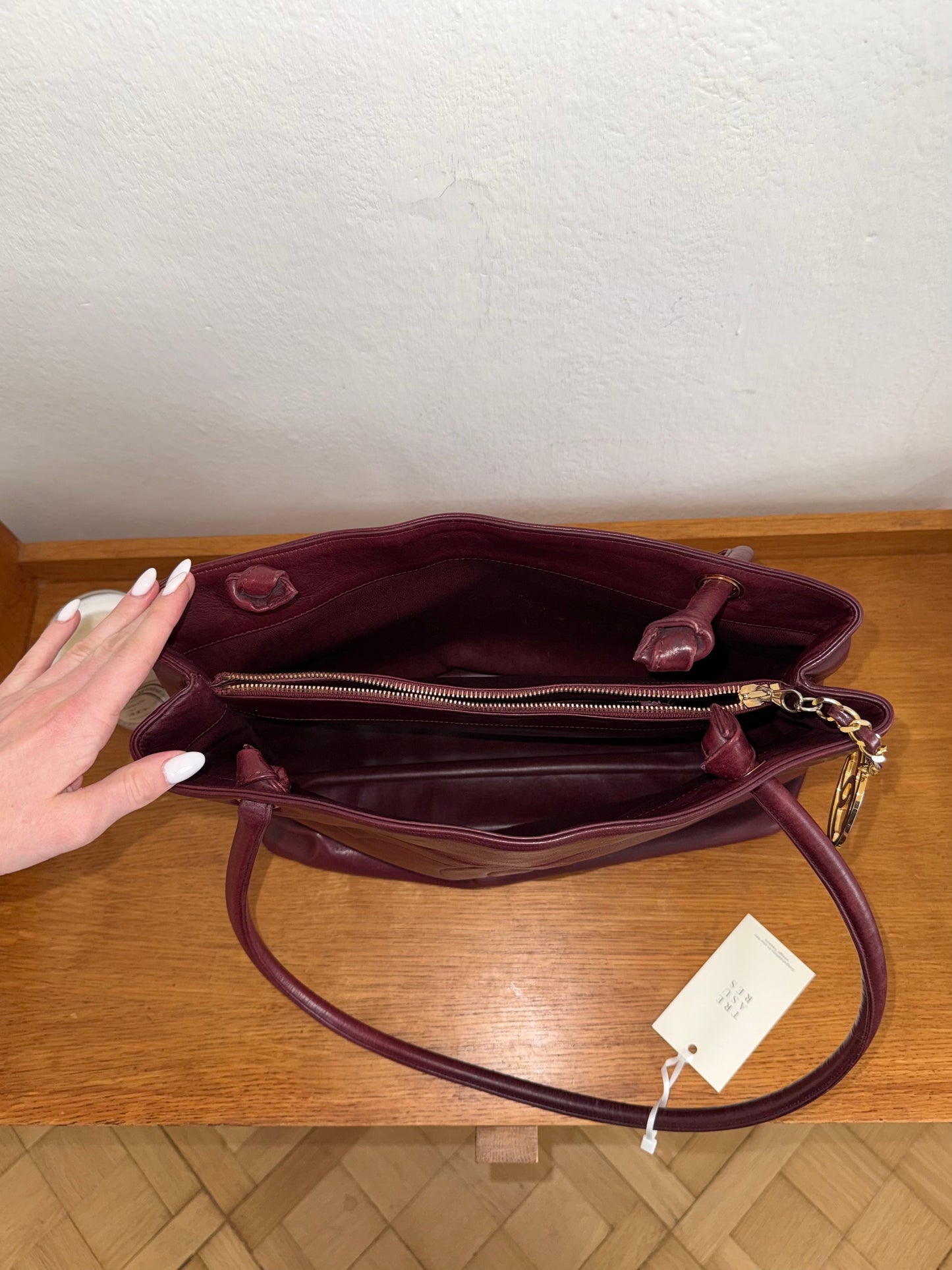 CHANEL BURGUNDY TOTE BAG