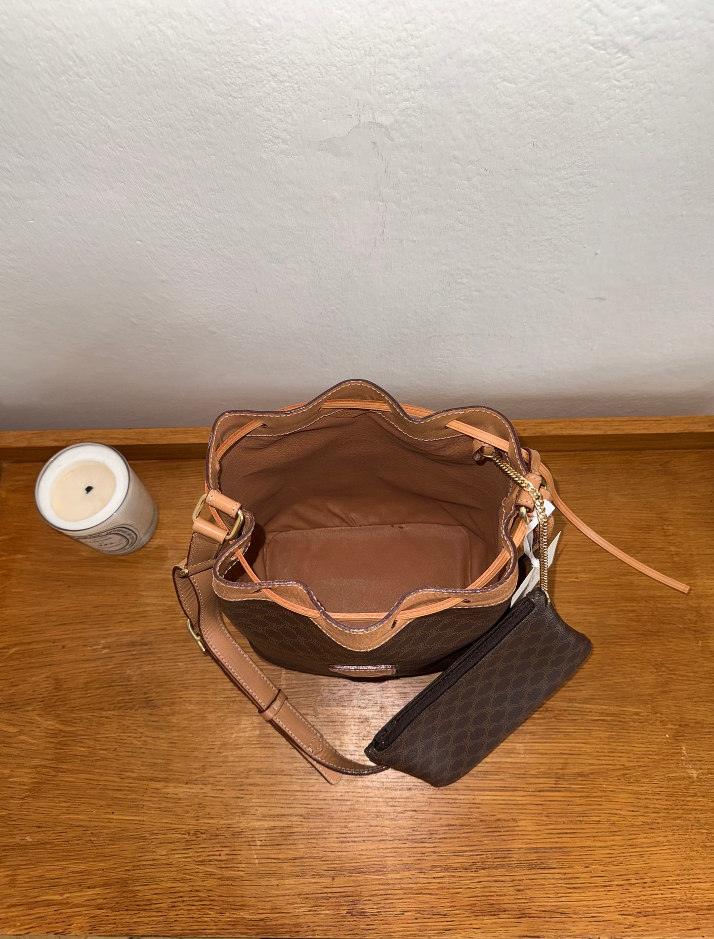 CELINE MACADAM BUCKET BAG & POUCH