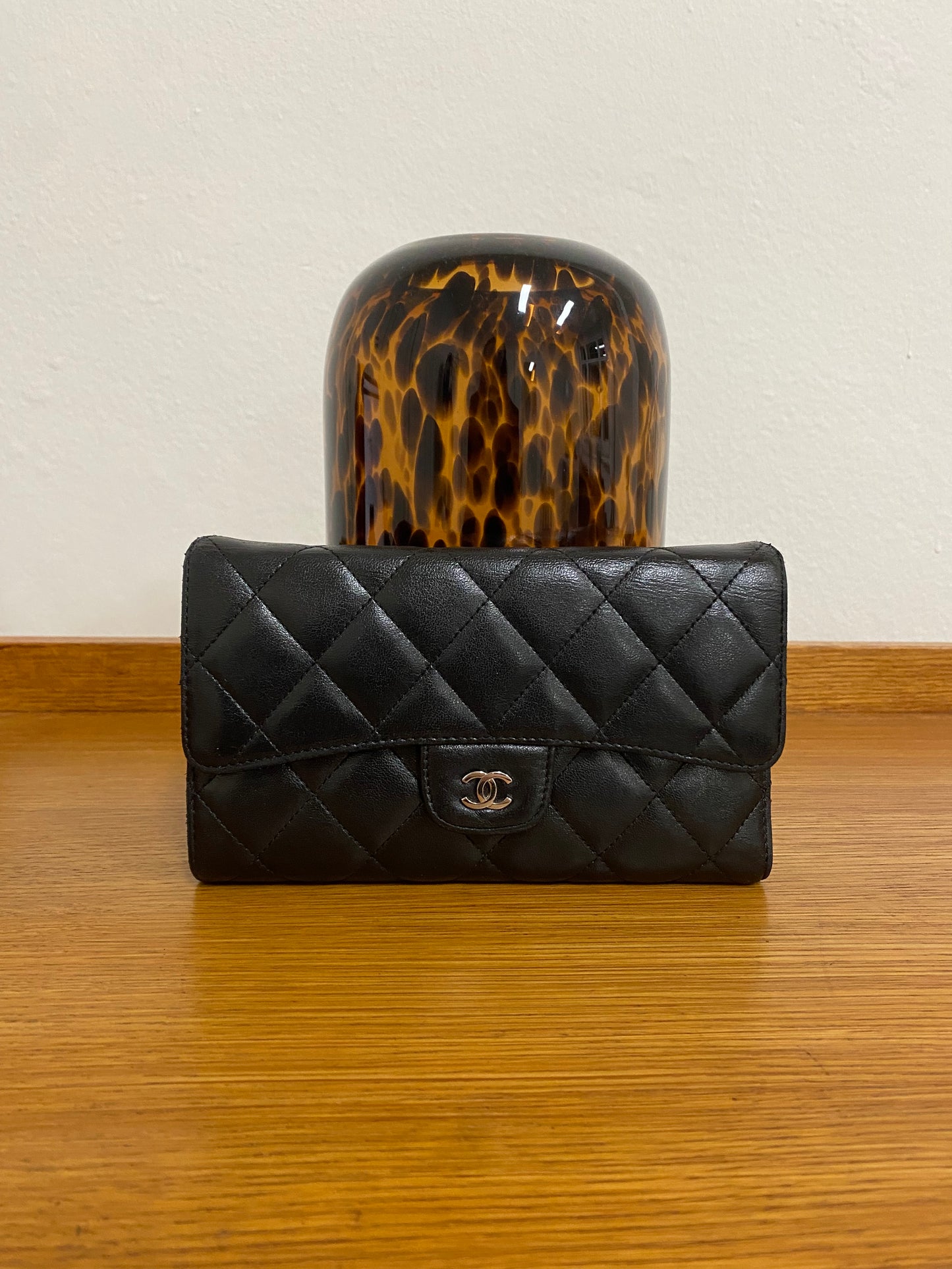 CHANEL CLASSIC WALLET BLACK LAMBSKIN SERIES 14