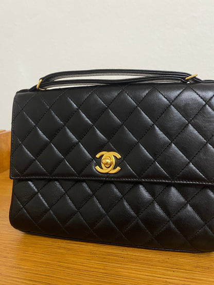 CHANEL TOP HANDLE FLAP TWIST LOCK POCHETTE