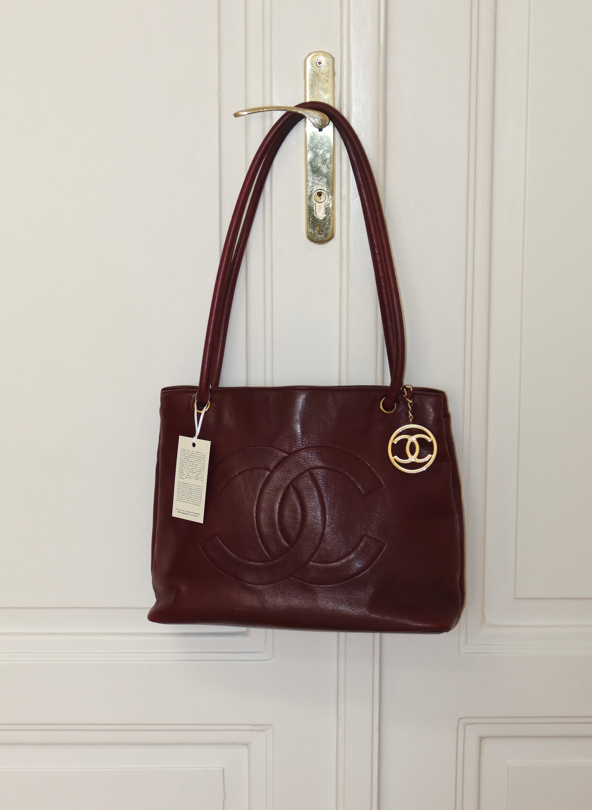 CHANEL BURGUNDY TOTE BAG