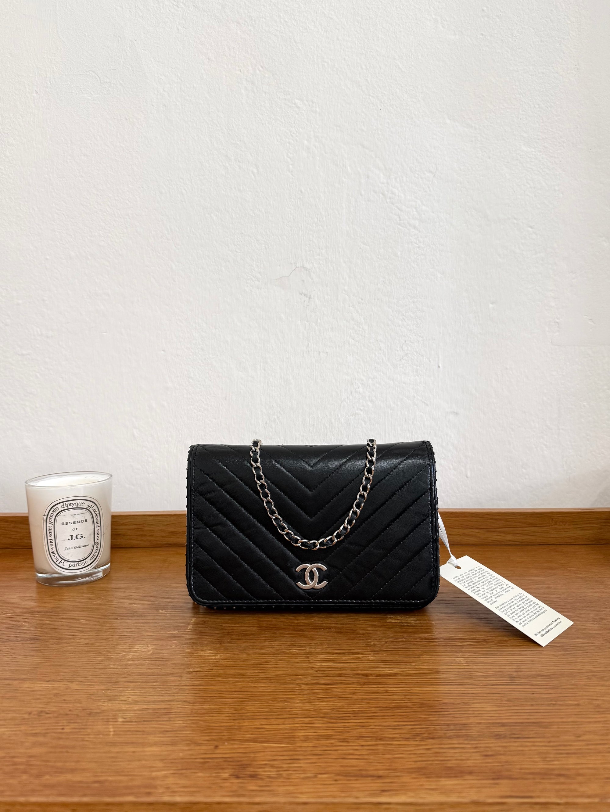 CHANEL WOC BLACK LAMBSKIN SILVER HW
