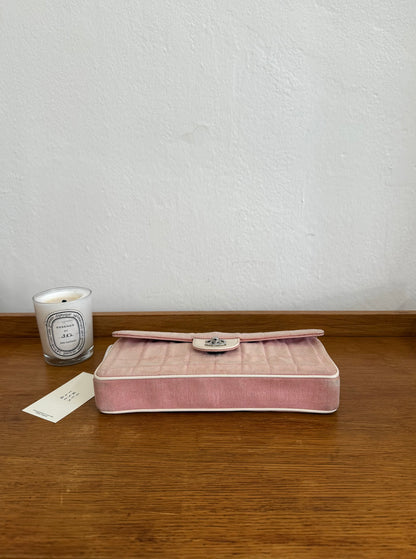 CHANEL EAST WEST CHOCOLATE BAR PINK DENIM