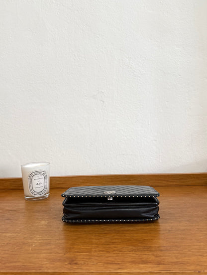 CHANEL WOC BLACK LAMBSKIN SILVER HW