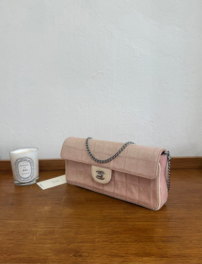 CHANEL EAST WEST CHOCOLATE BAR PINK DENIM