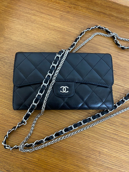 CHANEL CLASSIC WALLET BLACK LAMBSKIN SERIES 14