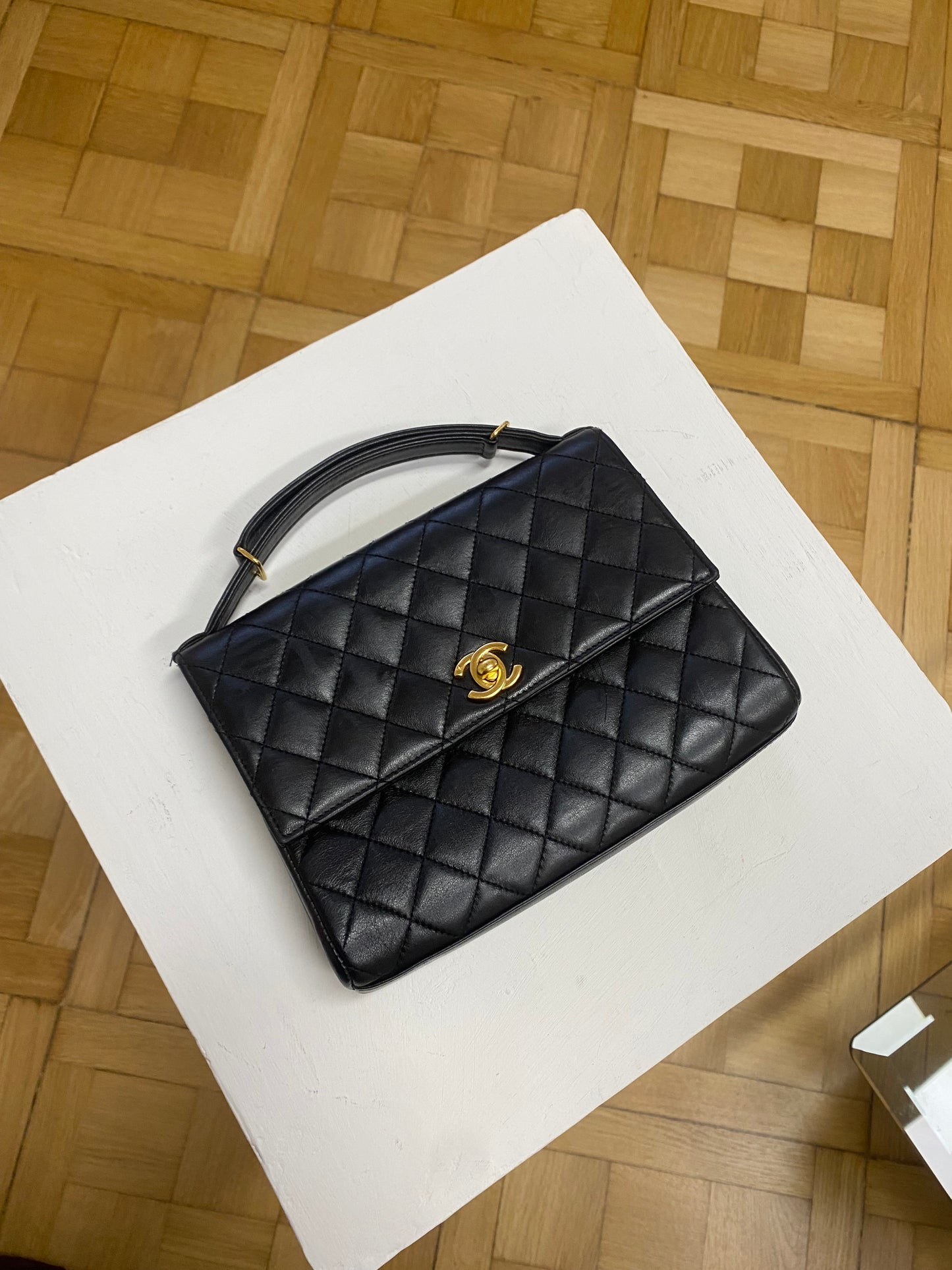 CHANEL TOP HANDLE FLAP TWIST LOCK POCHETTE