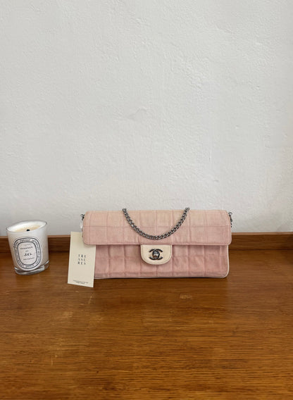 CHANEL EAST WEST CHOCOLATE BAR PINK DENIM