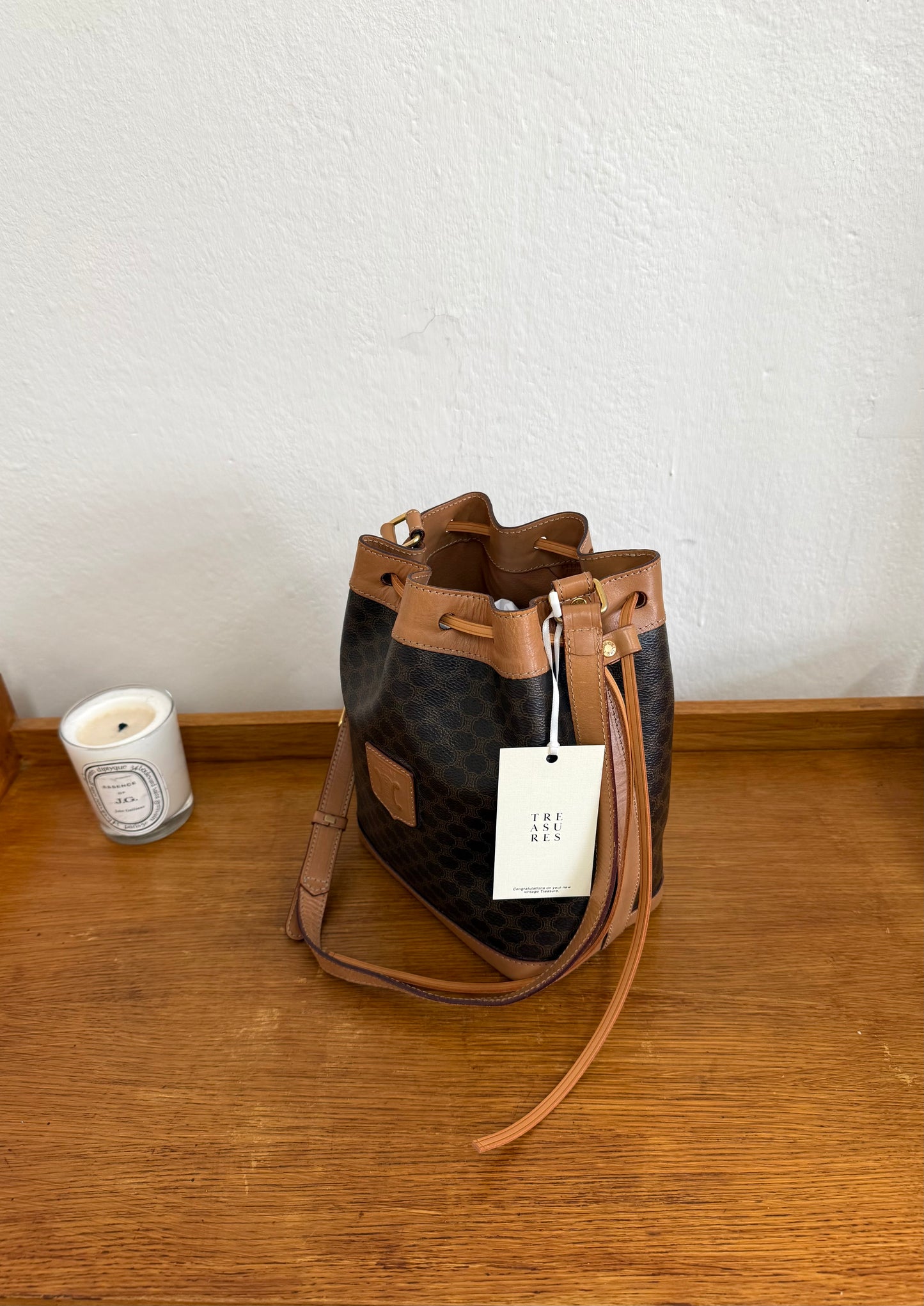 CELINE MACADAM BUCKET BAG & POUCH