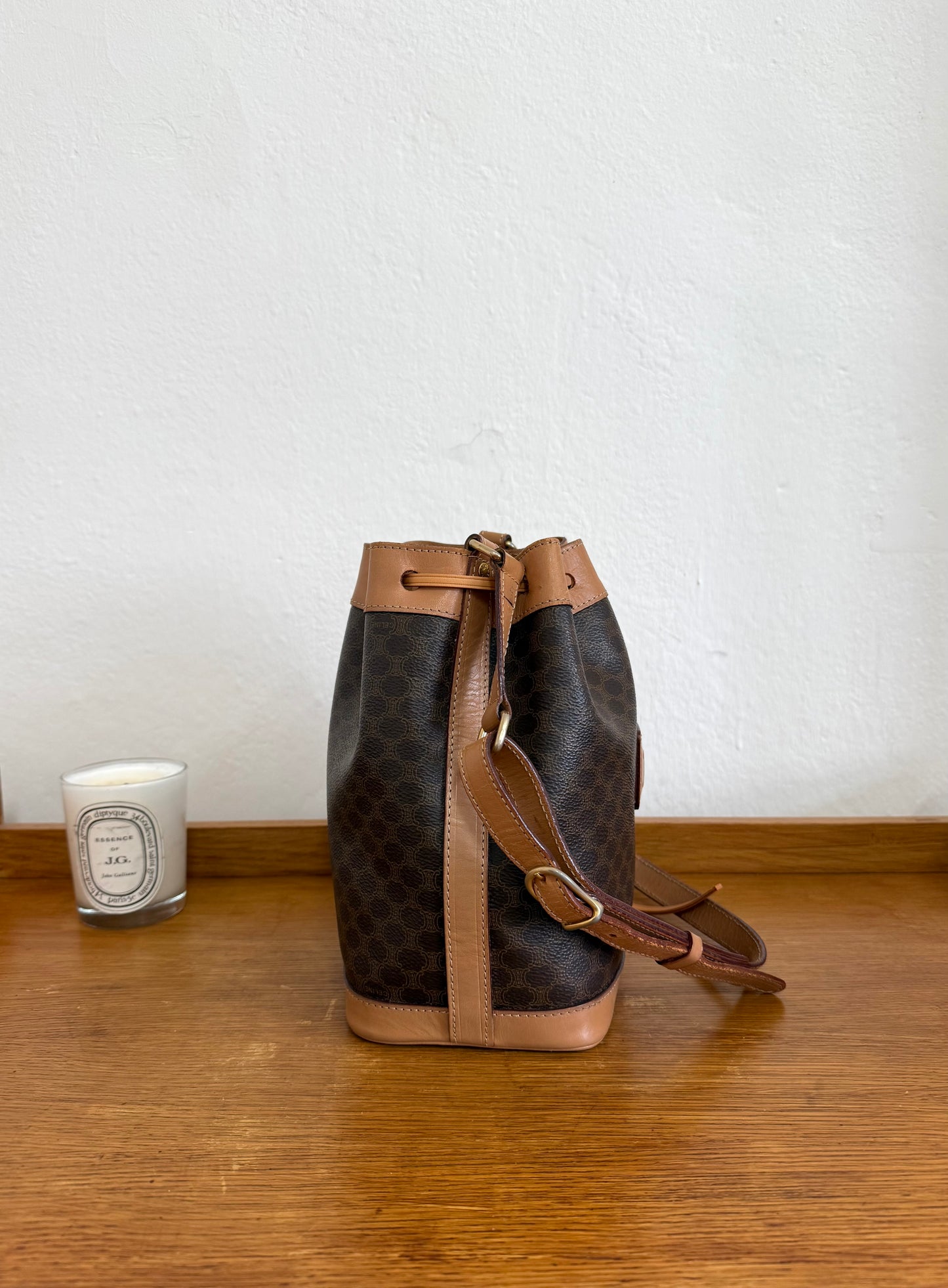 CELINE MACADAM BUCKET BAG & POUCH